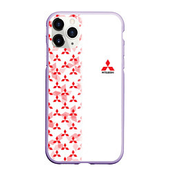 Чехол iPhone 11 Pro матовый Mitsubishi Mini logo Half pattern, цвет: 3D-светло-сиреневый