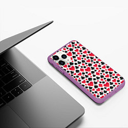 Чехол iPhone 11 Pro матовый Картёжник масти, цвет: 3D-фиолетовый — фото 2