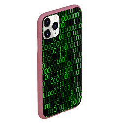 Чехол iPhone 11 Pro матовый Бинарный Код Binary Code, цвет: 3D-малиновый — фото 2