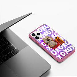 Чехол iPhone 11 Pro матовый Бен Собака, цвет: 3D-малиновый — фото 2
