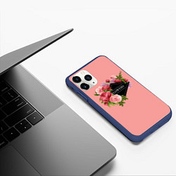 Чехол iPhone 11 Pro матовый Flower street, цвет: 3D-тёмно-синий — фото 2