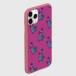 Чехол iPhone 11 Pro матовый Фортнайт лама Fortnite lama, цвет: 3D-малиновый — фото 2