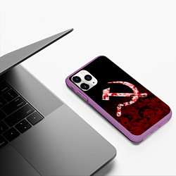 Чехол iPhone 11 Pro матовый СССР АХЕГАО USSR AHEGAO, цвет: 3D-фиолетовый — фото 2