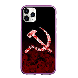 Чехол iPhone 11 Pro матовый СССР АХЕГАО USSR AHEGAO, цвет: 3D-фиолетовый