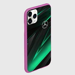Чехол iPhone 11 Pro матовый MERCEDES-BENZ AMG NEON STRIPES PETRONAS, цвет: 3D-фиолетовый — фото 2