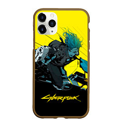 Чехол iPhone 11 Pro матовый Vi Ви на мотоцикле cyberpunk 2077