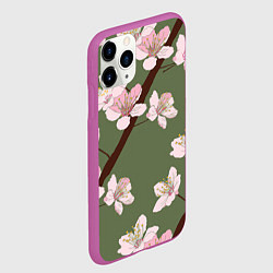 Чехол iPhone 11 Pro матовый Деревья весной, цвет: 3D-фиолетовый — фото 2