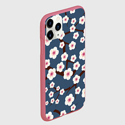 Чехол iPhone 11 Pro матовый Цветущее дерево, цвет: 3D-малиновый — фото 2
