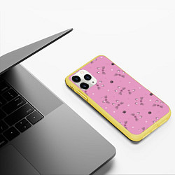 Чехол iPhone 11 Pro матовый Мир мурчащих котов, цвет: 3D-желтый — фото 2