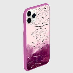 Чехол iPhone 11 Pro матовый Птицы на небе, цвет: 3D-фиолетовый — фото 2