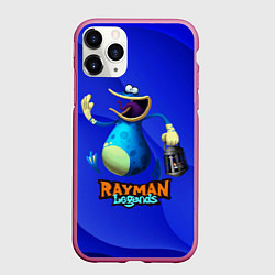 Чехол iPhone 11 Pro матовый Globox с фонарем, цвет: 3D-малиновый