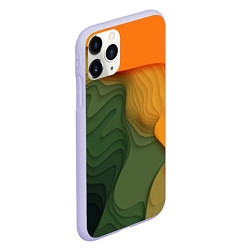 Чехол iPhone 11 Pro матовый Зеленые дюны, цвет: 3D-светло-сиреневый — фото 2