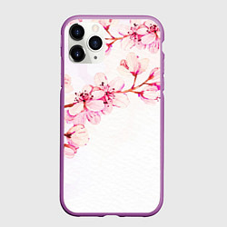 Чехол iPhone 11 Pro матовый Распустившаяся весна, цвет: 3D-фиолетовый