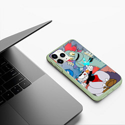 Чехол iPhone 11 Pro матовый Борьба с боссами Cuphead, цвет: 3D-салатовый — фото 2