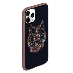 Чехол iPhone 11 Pro матовый Наблюдающий волк, цвет: 3D-коричневый — фото 2