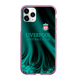 Чехол iPhone 11 Pro матовый Liverpool спорт, цвет: 3D-малиновый
