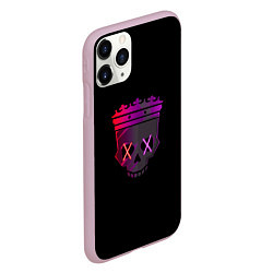 Чехол iPhone 11 Pro матовый Череп с короной Skull with crown, цвет: 3D-розовый — фото 2