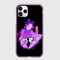 Чехол iPhone 11 Pro матовый Шинобу Кочо силуэт Клинок рассекающего демонов, цвет: 3D-фиолетовый