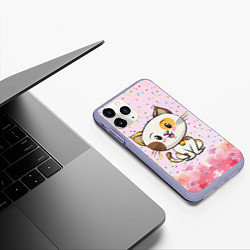 Чехол iPhone 11 Pro матовый Милый пятнистый котик, цвет: 3D-светло-сиреневый — фото 2