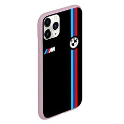 Чехол iPhone 11 Pro матовый БМВ 3 STRIPE BMW, цвет: 3D-розовый — фото 2