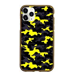 Чехол iPhone 11 Pro матовый Black Camo