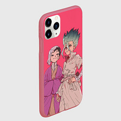 Чехол iPhone 11 Pro матовый Ген и Сэнку, цвет: 3D-малиновый — фото 2
