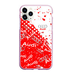 Чехол iPhone 11 Pro матовый АУДИ Autosport брызги Паттерн, цвет: 3D-розовый