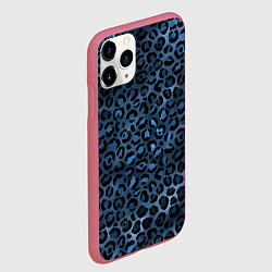 Чехол iPhone 11 Pro матовый Синяя леопардовая шкура, цвет: 3D-малиновый — фото 2