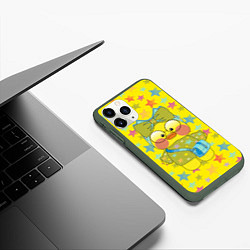 Чехол iPhone 11 Pro матовый Lalafanfan на фоне звезд, цвет: 3D-темно-зеленый — фото 2