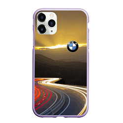 Чехол iPhone 11 Pro матовый BMW Night route, цвет: 3D-светло-сиреневый