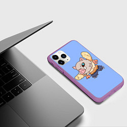 Чехол iPhone 11 Pro матовый Inosuke and shrimp, цвет: 3D-фиолетовый — фото 2