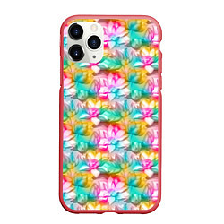 Чехол iPhone 11 Pro матовый Цветки Лотоса, цвет: 3D-красный
