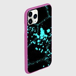 Чехол iPhone 11 Pro матовый Соты - брызги красок, цвет: 3D-фиолетовый — фото 2