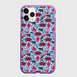 Чехол iPhone 11 Pro матовый Русская Символика, цвет: 3D-фиолетовый