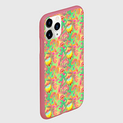 Чехол iPhone 11 Pro матовый Магические Грибы Психоделика, цвет: 3D-малиновый — фото 2