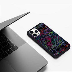 Чехол iPhone 11 Pro матовый Мандала Этно, цвет: 3D-черный — фото 2