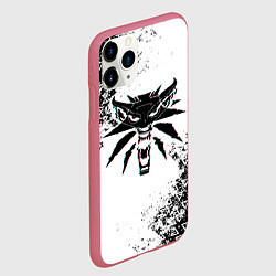 Чехол iPhone 11 Pro матовый THE WITCHER ГЛИТЧ ЛОГО, цвет: 3D-малиновый — фото 2