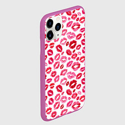 Чехол iPhone 11 Pro матовый Поцелуи Губы, цвет: 3D-фиолетовый — фото 2