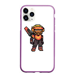 Чехол iPhone 11 Pro матовый Apex Legends Valkyrie Pixel art, цвет: 3D-фиолетовый