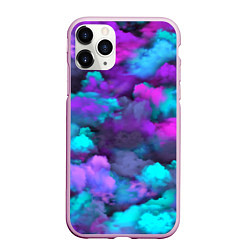 Чехол iPhone 11 Pro матовый Неоновые тучи, цвет: 3D-розовый