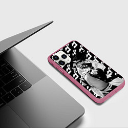 Чехол iPhone 11 Pro матовый ДЖОТАРО Куджо JOJO жожо, цвет: 3D-малиновый — фото 2