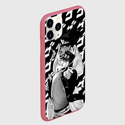Чехол iPhone 11 Pro матовый ДЖОТАРО Куджо JOJO жожо, цвет: 3D-малиновый — фото 2