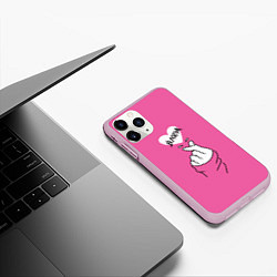 Чехол iPhone 11 Pro матовый BLACKPINK СЕРДЦЕ, цвет: 3D-розовый — фото 2