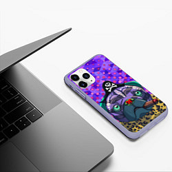 Чехол iPhone 11 Pro матовый Pirate Dog, цвет: 3D-светло-сиреневый — фото 2