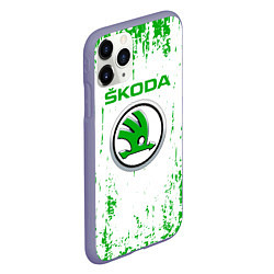 Чехол iPhone 11 Pro матовый Skoda Брызги, цвет: 3D-серый — фото 2