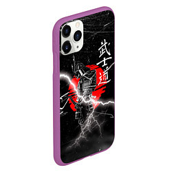 Чехол iPhone 11 Pro матовый Самурай Бусидо Иероглифы Samurai Lightning, цвет: 3D-фиолетовый — фото 2