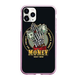 Чехол iPhone 11 Pro матовый MONEY мой карман хочет больше, цвет: 3D-розовый