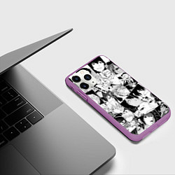 Чехол iPhone 11 Pro матовый Bungo Stray Dogs pattern, цвет: 3D-фиолетовый — фото 2