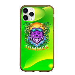 Чехол iPhone 11 Pro матовый Summer dog Собачка, цвет: 3D-коричневый