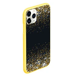 Чехол iPhone 11 Pro матовый Золотые блестки на темном фоне Сияющий глиттер, бл, цвет: 3D-желтый — фото 2